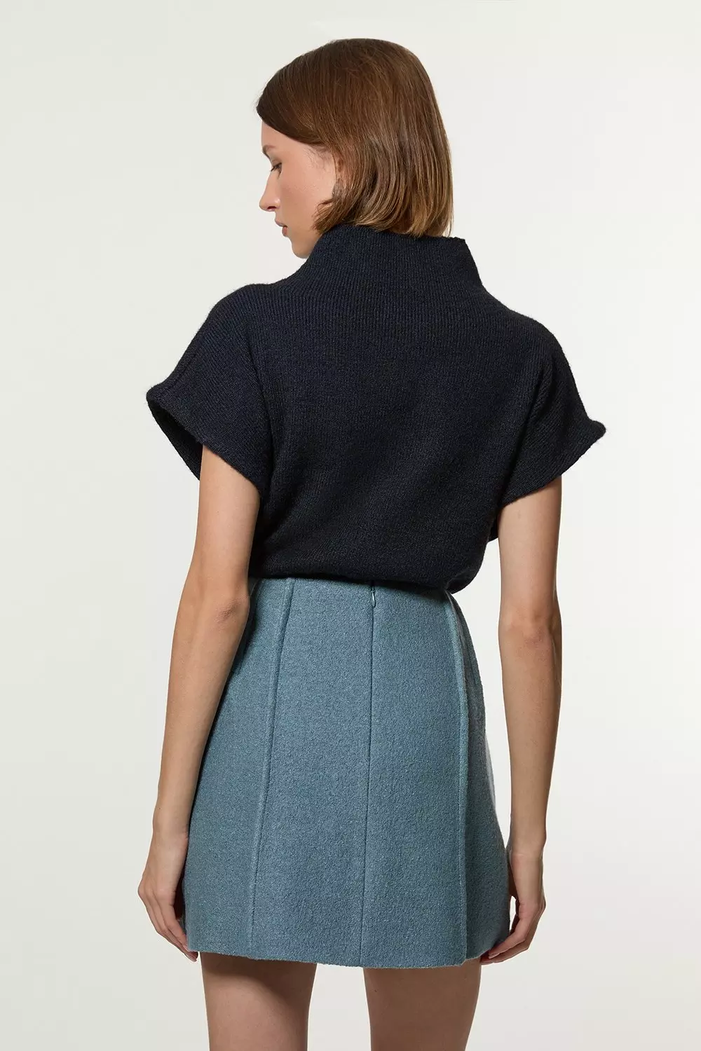 ☆Pleated Wool-Blended Mini Skirt/KIMHEKIM☆ Simple Pleated Mini Skirt CY309 - Korean Women's Fashion